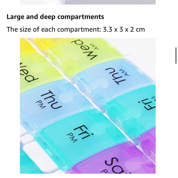 3 piece colorful 7 day Am & Pm pill organizer set - Picture 6 of 12